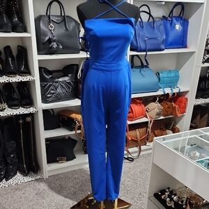 Superdown Royal Blue One-Shoulder Jumpsuit
